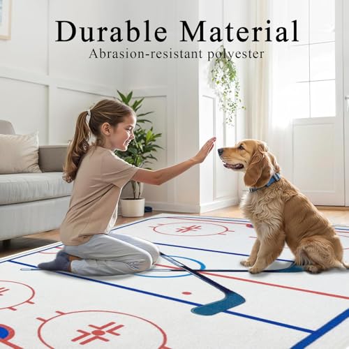 Tapete decorativo hockey 5x7 lavable antideslizante miniatura 4