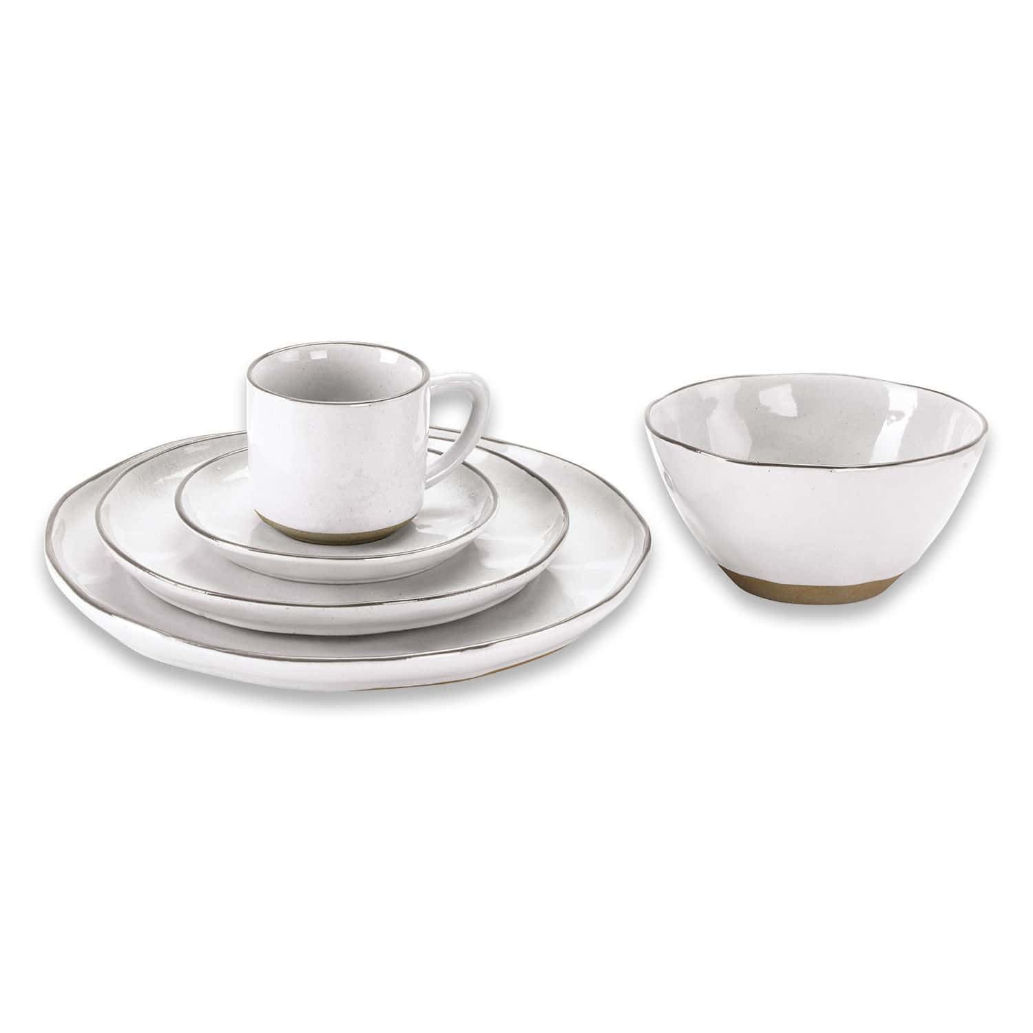 LOBERON Geschirr 30er Set Biarré, weiß