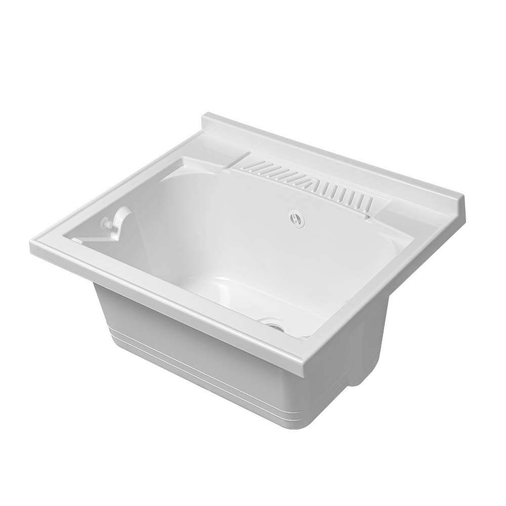 Lavatoio-Lavapanni in Resina, Bianco, 45x50-45x60-50x50-60x50-60x60, Ideale per Installazione su Mobile o Piano da appoggio (60x50)
