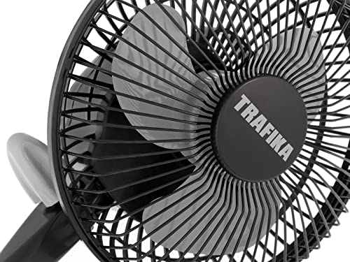 TRAFIKA Clipfan /15cm 5W/Magnetischer Motor/Exklusive Klemme zur direkten Befestigung an den Stangen Growzelten/2 KLAMMERN:Tischklammer Klammer für die Stangen von Growzelten