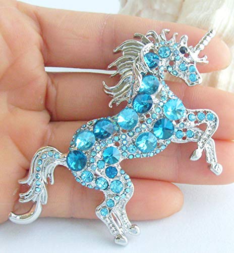 Image of Unique Animal Unicorn Horse Brooch Pin Pendant Austrian Crystal BZ6172