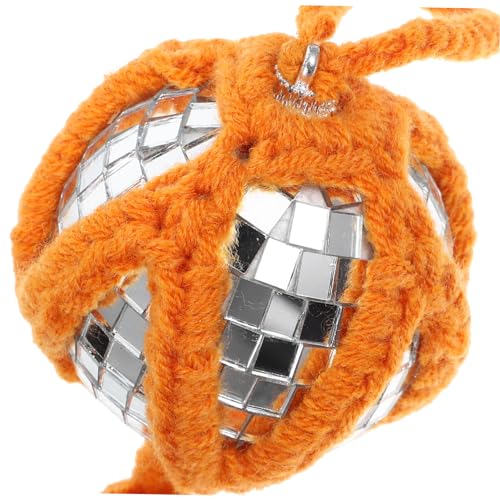 Bola espejada colgante reflectante para decoración de fiestas, eventos retro de música y baile, uso en interiores y exteriores (naranja) miniatura 4
