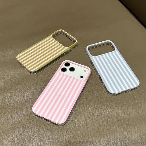 Jmltech Magnetic for iPhone 17 Pro Case Striped Phone Case Cute Women Girly Trendy Compatible with MagSafe,Shockproof Slim Soft TPU and Hard Back Protective Cover Pink Green by Jmltech - Used condition - Image 3