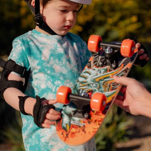 Image of Rude Boyz 17 inch Micro Complete Skateboard | Maple Wood | ABEC 7 Bearings | Double Kick Concave Deck | Kids Skateboard, Ideal Toddler Cruiser Ages 2-5