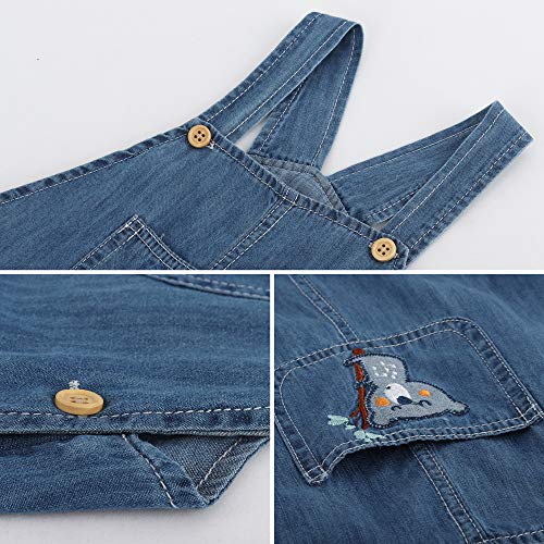 Camilife Bebè Unisex Jeans Salopette Lunga in
