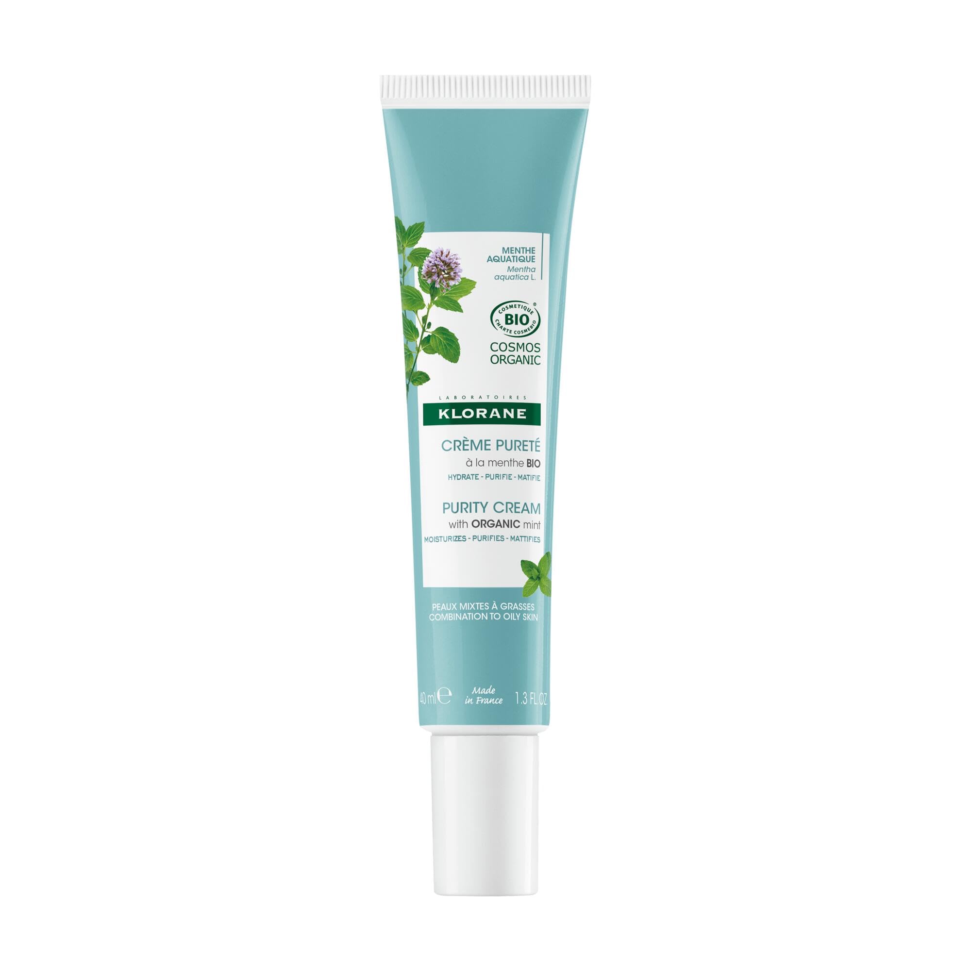 Klorane Purifying moisturising cream with Organic Aquatic Mint 40ml, blue