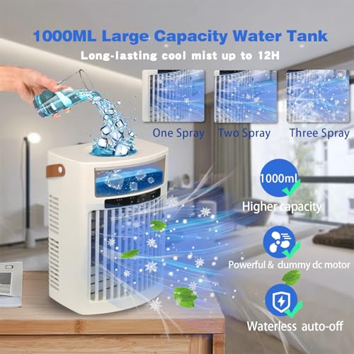 Portable-Air-Conditioners-air-cooler-1000ML-Cooling-fan-Air-Conditioner-5-Wind-Speed-7-LED-Light-3-Cool-Mist-246-Timer-USB-Cooling-Fan-for-home-office-outdoor
