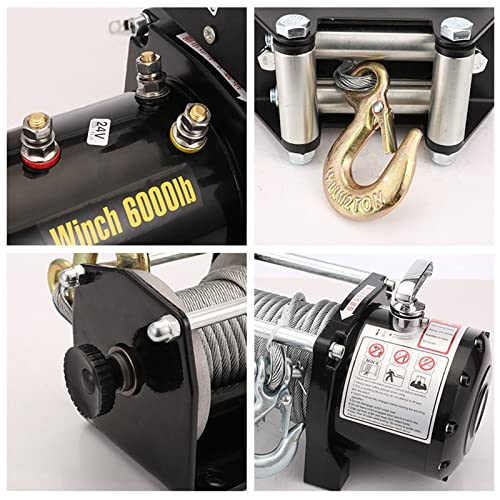 icVantA Vehicle Off-Road Winch 4000 Lbs Off-Road Vehicle Winch On-Board Crane Electric Winch (Color : 24V 4000LBS) (12v 4000lbs)
