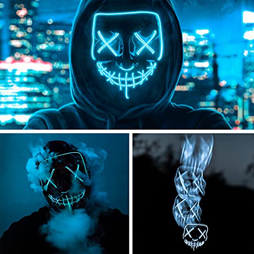 Original Cup | Masker met LED-verlichting | The Purge American Nightmare | Premium kwaliteit | Stijf kunststof | 3 modi | Neon masker | Halloween - Image 7