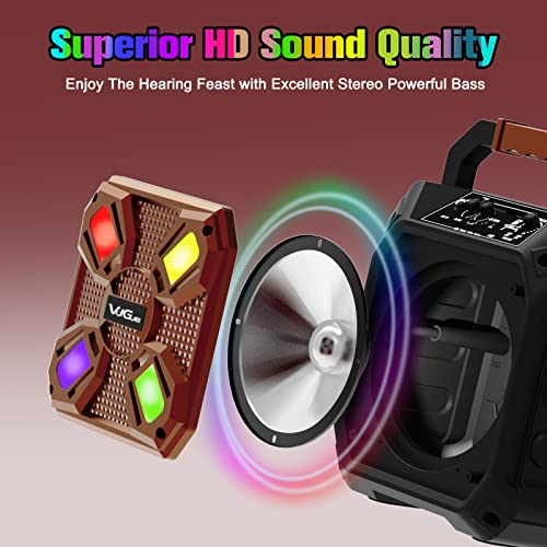 Karaoke Machine For Kids, Vuigue Portable Bluetooth Speaker Pa System With Wireless Microphone, Led Lights, Remote Control, Supports Tf Card/Usb/Aux Input, Ideal For Home Karaoke, Party (Vs-0606) #TOP3