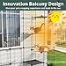 Oneluck Large Outdoor Cat House Catio Enclosure, DIY Cage Kennels Crate Spacious Exercise Place Ideal for 1-6 Cats, 55.1