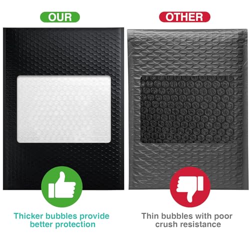 Image of Metronic Large Bubble Mailers 10.5x16 inch 250 Pack Self Seal Black Padded Envelopes Strong Adhesion Mailing Envelopes Bubble Padded for Small Business Shipping Books Clothes Gifts