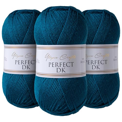 Utopia Crafts DK Double Knitting Yarn 3x 100g (Blue Whale)