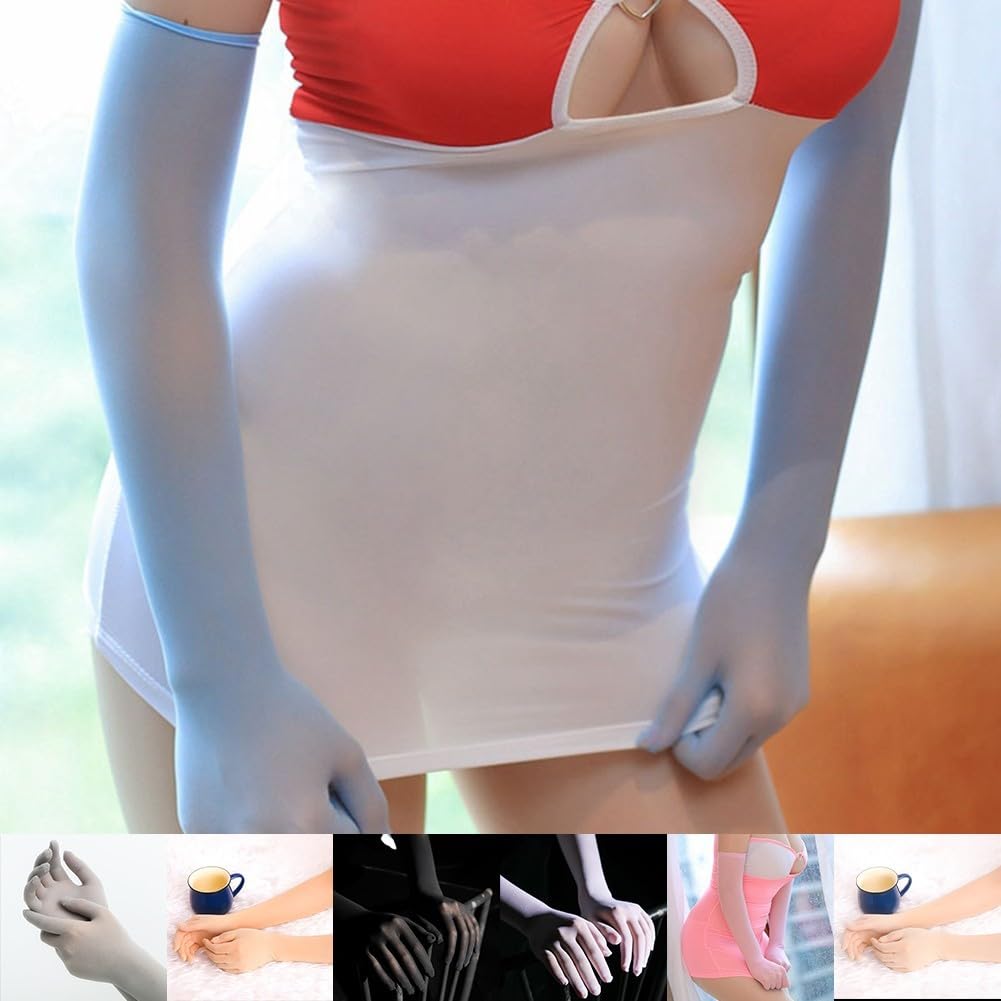 Guanti ultrasottili senza cuciture trasparenti per donne e uomini lunghi in nylon traspirante in filato di nylon elasticizzato per club e casa