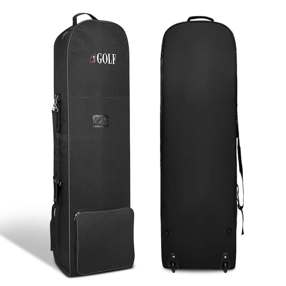 Sac de voyage de golf à roulettes, sac de golf de voyage pour compagnies aériennes, tissu Oxford 600D résistant à l'usure, sac de voyage de golf avec barre de support réglable