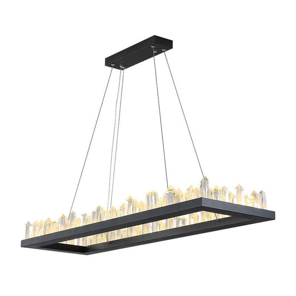 Plafonnier LED cristal 60cm avec suspension réglable et lumière chaude