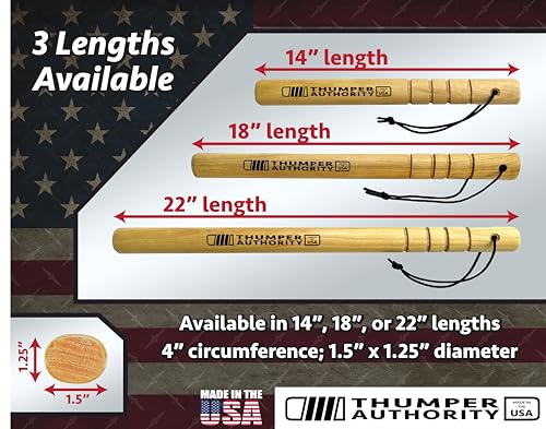 Image of 14 inch Hickory Tire Thumper - Made in USA, Durable Truck Tire Pressure Checker, Fish Bat Knocker, Roadside Tool with Non-Slip Grip