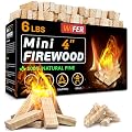 WiFER Mini Fire Stick with Fire Starter, 4'' Kiln-Dried Pine Great Firewood for Wood Stoves, Tabletop Fire Pit, BBQ Grill, Pizza Oven, Solo Stove Accessories, BBQ Accessories, 5.5-6 lb Box