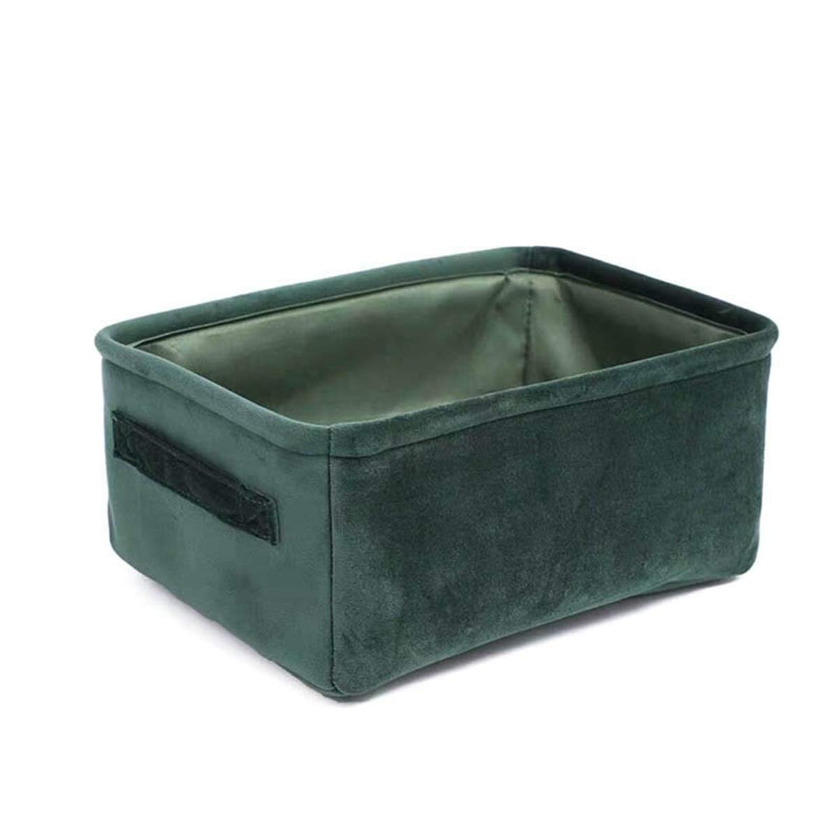 Tiktako Green Velvet Storage Box Desktop Cosmetics Storage Basket Snack Book Sundries Storage Basket Organizer S