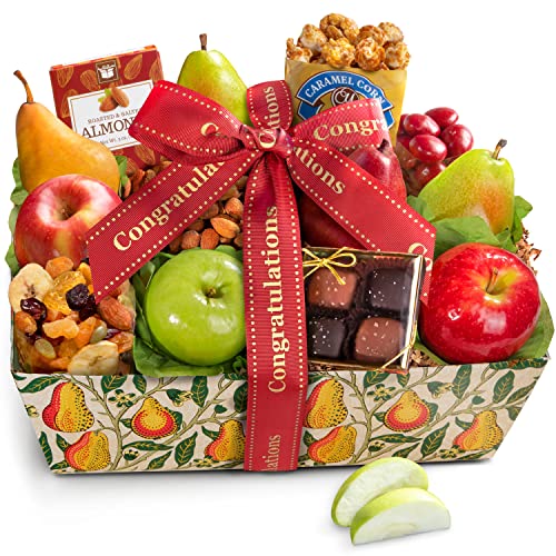A Gift Inside Congratulations Orchard Delight Fruit and Gourmet Basket