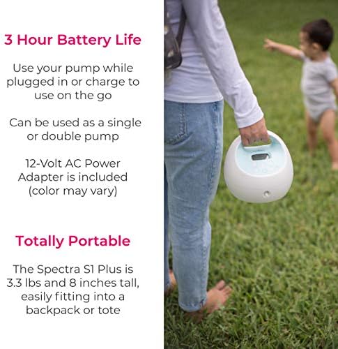 Spectra S1 Plus Hospital Grade Double Electric Breast Pump with Rechargeable Battery, Blue