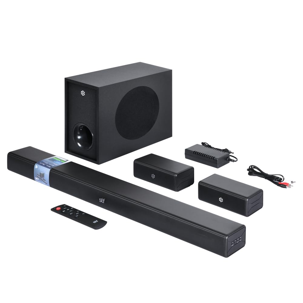 STF Barra de Sonido 5.1 Home Audio con Subwoofer Inalámbrico
