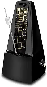 Metrônomo mecânico, metrônomo universal preto para piano, guitarra, violino e outros instrumentos