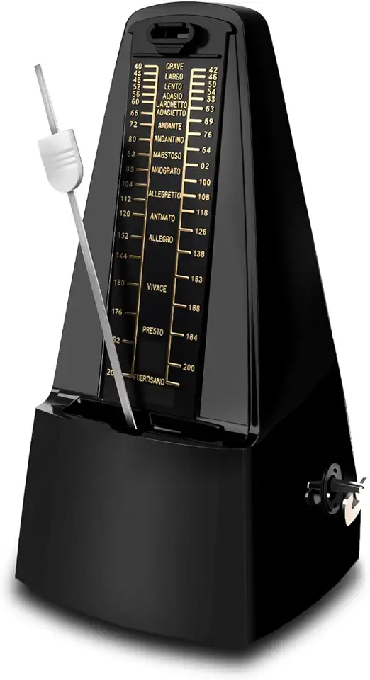 Metrônomo mecânico, metrônomo universal preto para piano, guitarra, violino e outros instrumentos