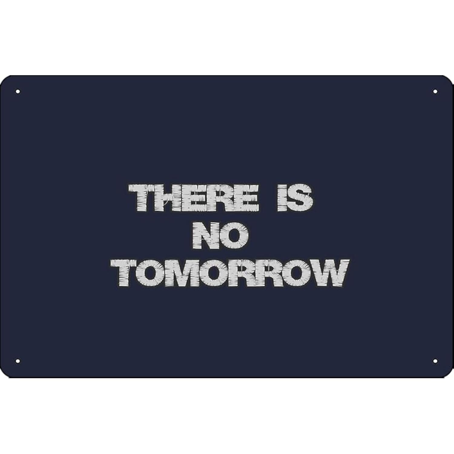 There Is No Tomorrow Metal Tin Plaque, Man Cave Home Retro Wall Art Decor 12x8 Inch