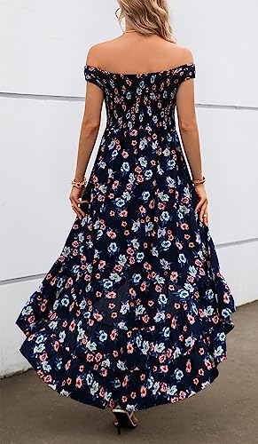 Image of Kormei Women's Casual Smocked Tank Dress Sleeveless High Low Flowy Summer Beach Tiered Loose Maxi Long Dresses