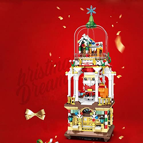 Weihnachtsmann Bausteine Modell,Niedlich Weihnachtsszene Modell Verträumt Weihnachtsszene Kleine Partikel Klemmbausteine… – Bild 6