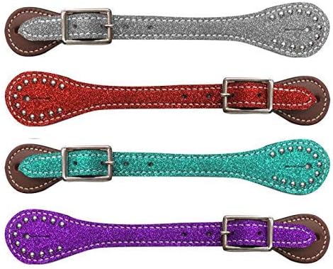 Showman Correas de cuero con purpurina para mujer