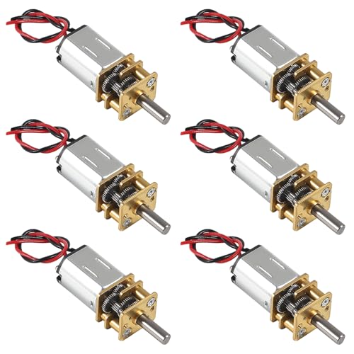 6pcs Mini Micro N20 Gear Motor DC 3V-6V Slow Speed Full Metal Gearbox Micro Motor DC Motors for DIY Robot Car RC Toys