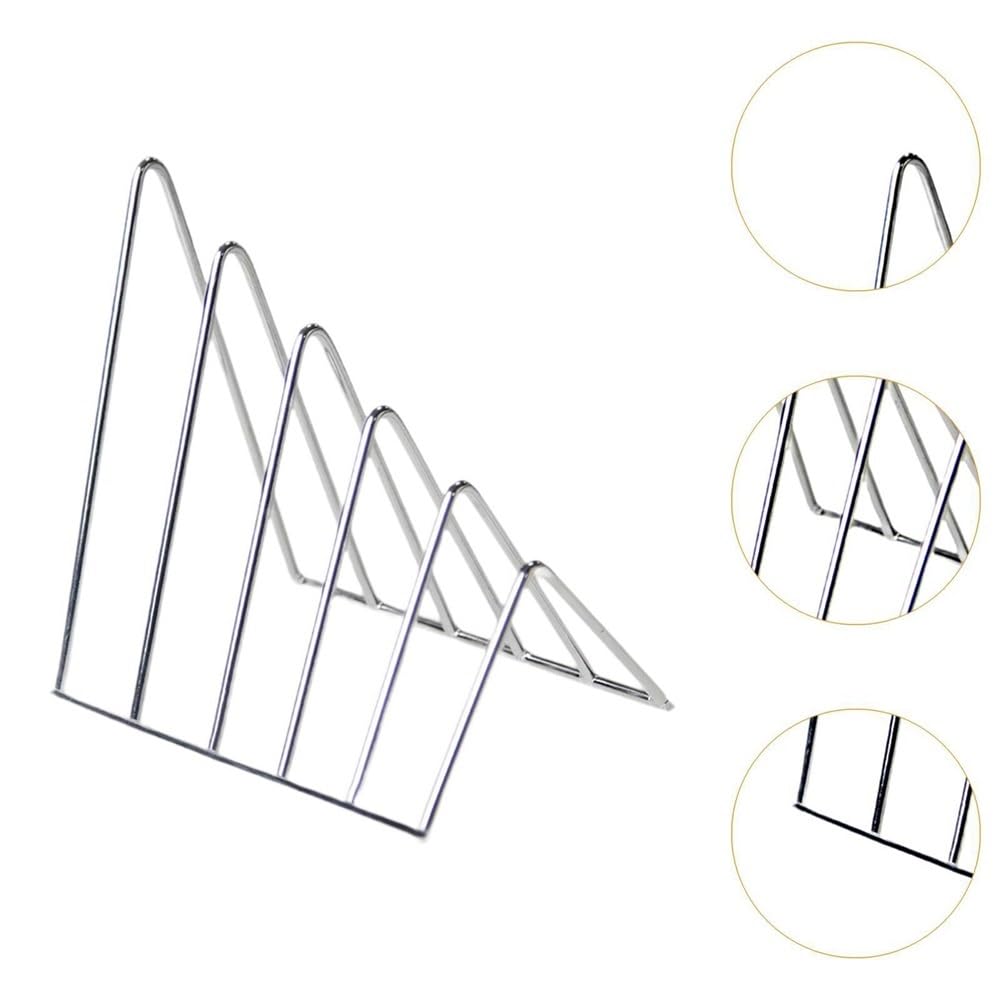 Podstawa folderów Sorter do segregatorów, antypoślizgowy, trójkątny regał na książki, organizer biura z przepisami(Silver)
