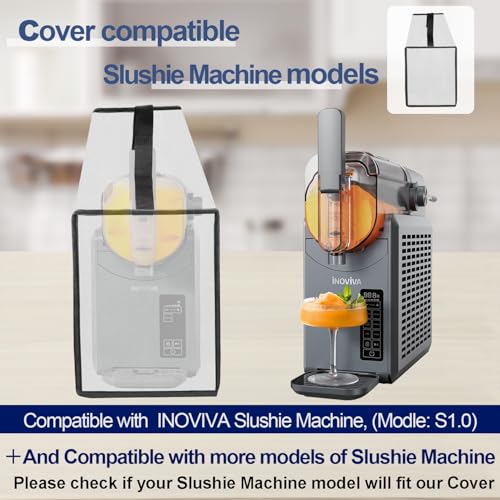 Image of Cover for Inoviva Frozen Drink & Slushie Machine, Slushie Machine Cover for INOVIVA Slushy Machine for Home S1.0 68 oz, Waterproof Heavy-duty Thickened Cover Case with Handle (Silver)