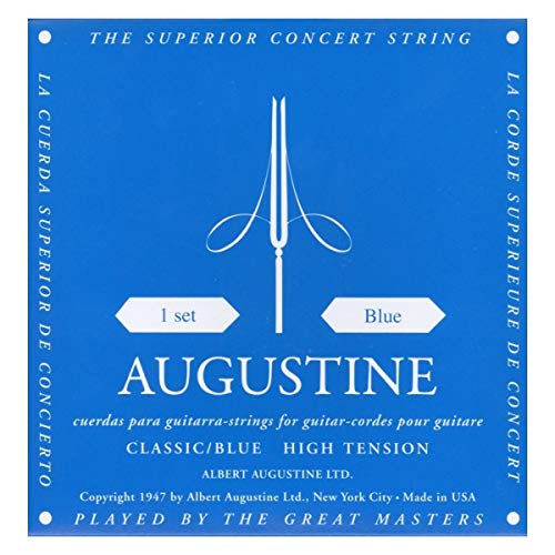 5 x Augustine Blue de cuerdas de nailon (fuerte) clásica de guitarra de cuerdas de Juego