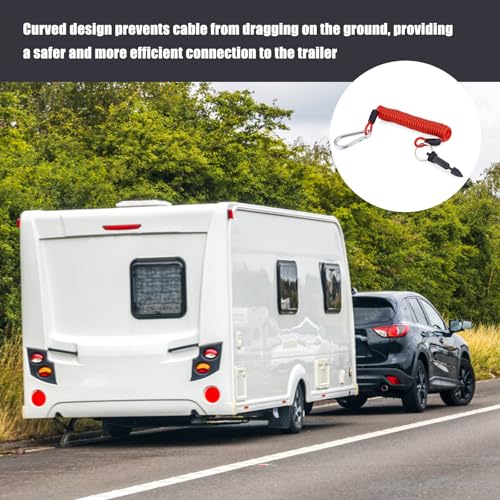 Image of 4pcs Trailer Breakaway Cables, 6 ft Heavy Duty Spring Towing Coiled Wire