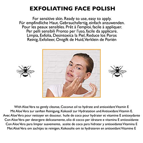 99% Natural GEL FACIAL EXFOLIANTE - con PÓMEZ, ALOE VERA, MIEL Y LAVANDA - 100 ml de BEES of BRITAIN. Limpia Piel… - Imagen 3