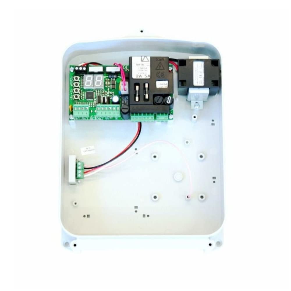 Kit de motor electromecánico T3 500 puertas batientes, máx. 250 kg/3,50 metros por batiente con centralita T011A, 2 mandos a distancia, 1 par de fotocélulas, intermitente Tecno Automation KITB39TN