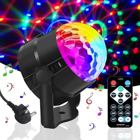 Jsdoin 360°Rotation Sound Activated Disco Ball Cover