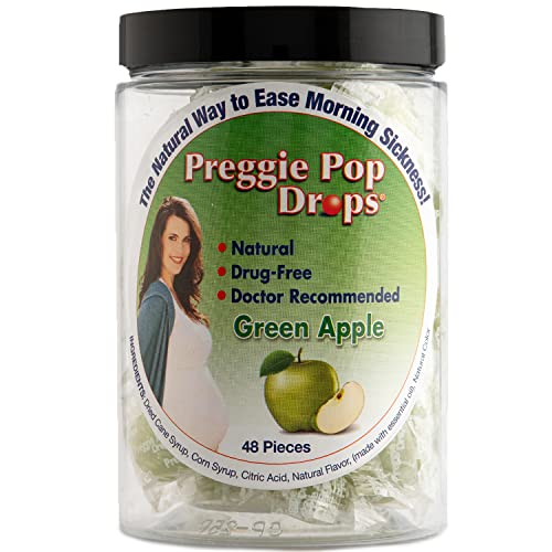 Image of Preggie Pop Drops Morning Sickness - Preggie Pops for Morning Sickness Relief. Yummy Candy Drops for Pregnancy Relief. Soothing Relief for Pregnant Women. Green Apple 48count