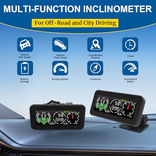 Aomosur AM50KIT Car Inclinometer For Off-Road Driving, Gps Speedometer Mph Kmh thumb #1