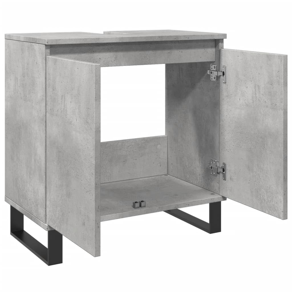 ShGaxin Szafka łazienkowa Drewno inżynieryjne betonowe Szary 58x33x60 cm, Meble łazienkowe, Meble Do Szafki, Szafka Pomocnicza, Szafka mała857219