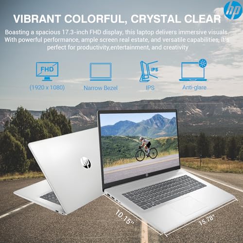Image of HP 17 Inch Laptop Computer, 17.3 IPS FHD Business Laptop PC, AMD Ryzen 5 (6-Cores), 16GB RAM 1TB SSD, Windows 11 Pro, 10-Key Number Pad, WiFi 6, HDMI, USB-C