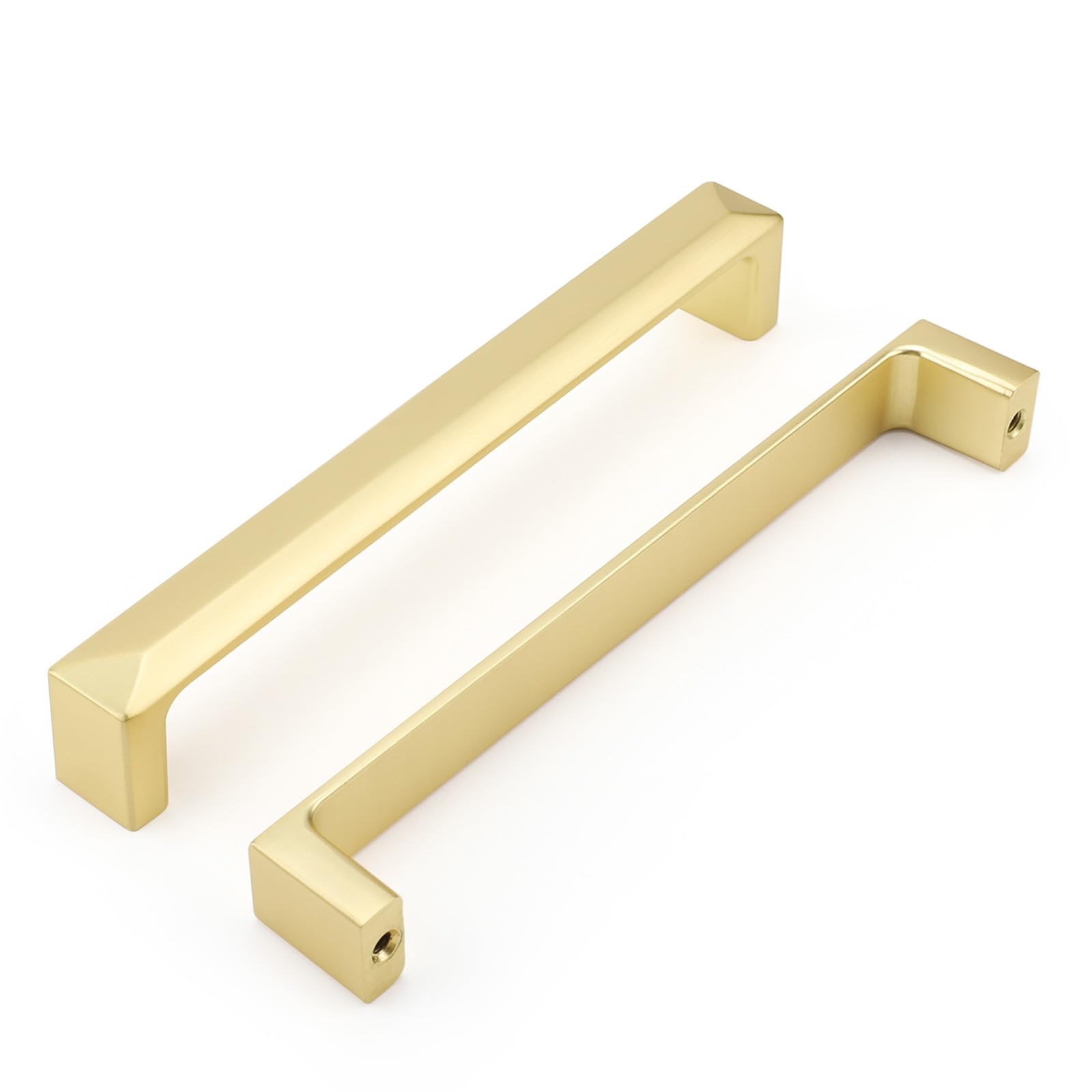 Haidms 10 Pack Gold Cabinet Handles 6-5/16 Inch(160mm) Hole Center Soild Zinc Alloy Brushed Gold Cabinet Pulls Kitchen Drawer Pulls Cupboard Hardware