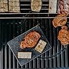 CAWI Planche à steak en pierre de lave, plateau de service, planche en bambou avec grill à pierres chaudes, plaque de cuisson à steak, plaque en pierre, barbecue de table