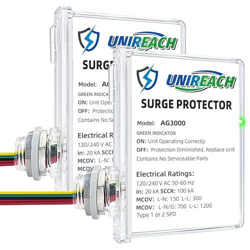 2 Pack AG3000 HVAC Surge Protector 120/240V, House Surge Protectors,