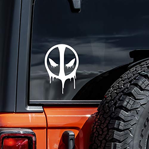 CCI Deadpool Blood Decal Vinyl Sticker|Cars Trucks Vans Walls Laptop| White |5.5 x 3.75 in|CCI717