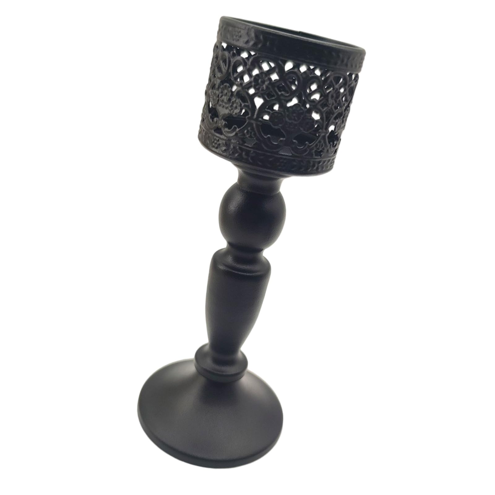 Handcrafted Wrought Iron Tealight Candleholder with Elegant Openwork Design Suitable for Parties and Meditations Space Decorative Holders