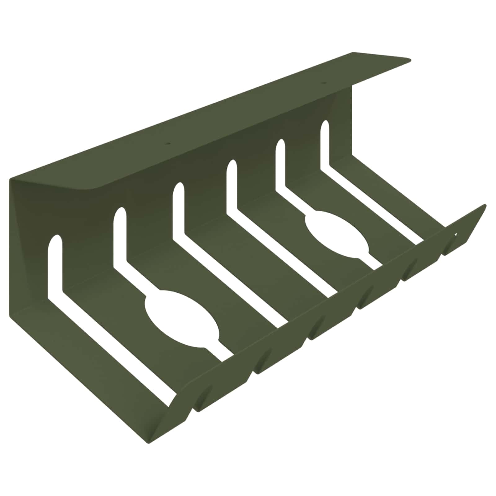 Kabelmanagement Tray 2er Set aus Stahl für Schreibtisch, Kabelkanal Organizer in Olivgrün, stabile Kabelbox mit Wärmeableitung, flexible Montage für Büro, Gaming und Heimgebrauch